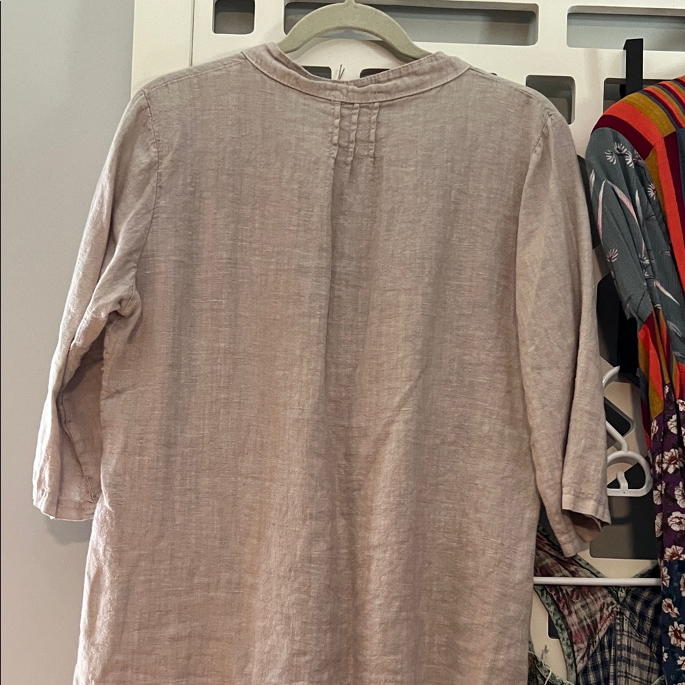 Women's Beige Linen Top - Picture 5 of 5